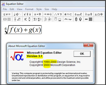 Приложение microsoft equation недоступно как исправить